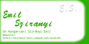 emil sziranyi business card
