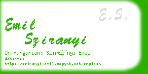 emil sziranyi business card